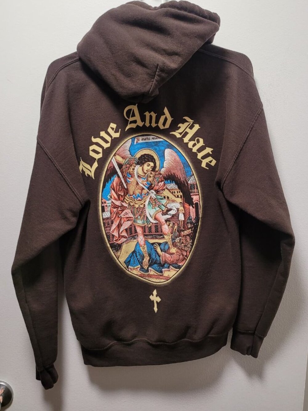 Popular Poison - Love and Hate Brown Hoodie Size M